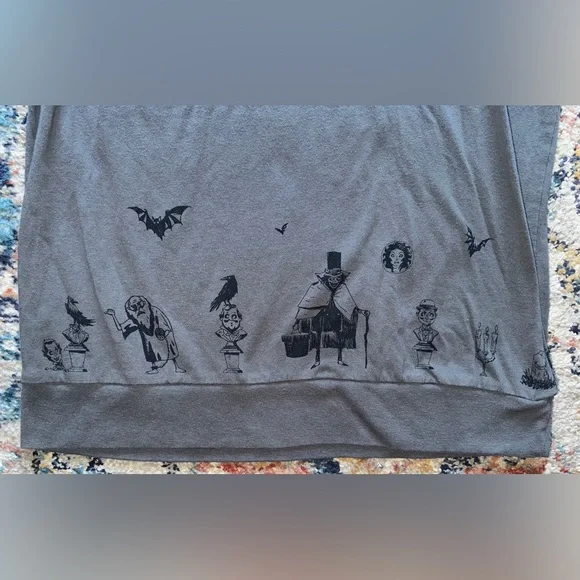 Disney Parks Haunted Mansion Long Sleeve Shirt 👻 | Unisex | Gray | Size M - Picture 4 of 12